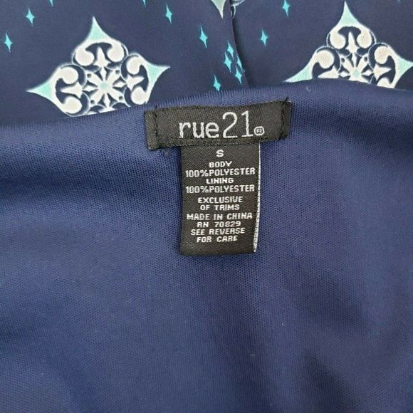 Rue21 Navy Blue Adjustable Spaghetti Strap Sundress Mini Dress S EUC - Picture 3 of 3